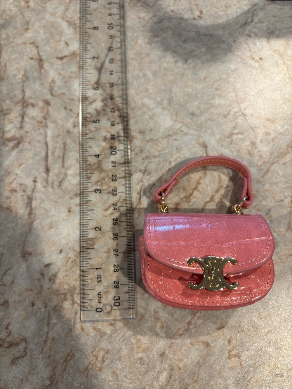 Pink Mini Top-Handle Womens Bag with Gold Hardware